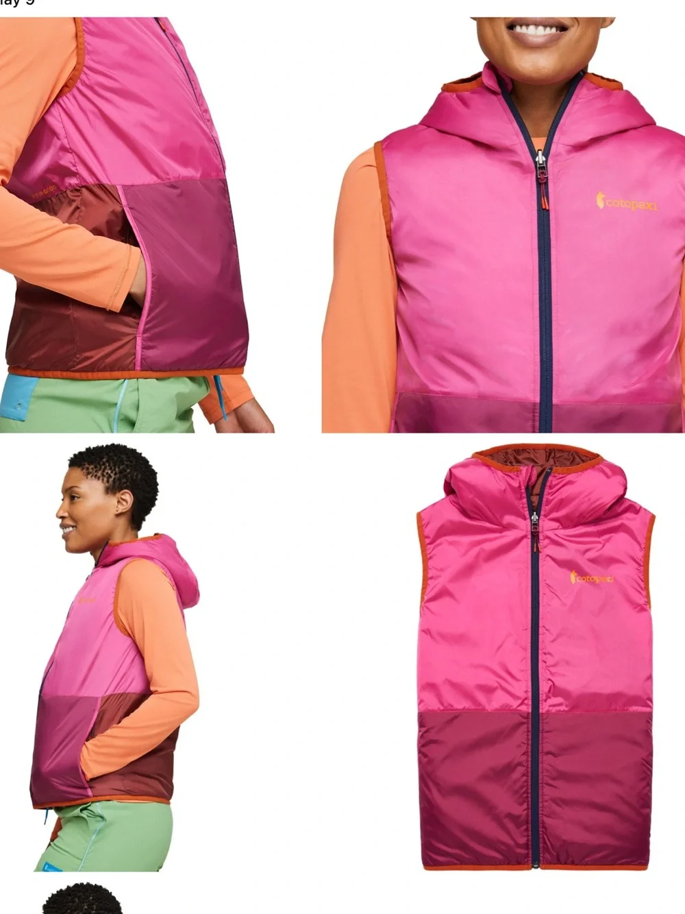 Like New Cotopaxi Teca Calido Hooded Vest Reversible Insulated Pink Brown Large